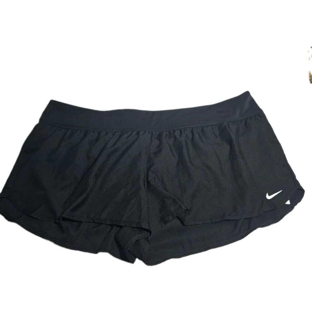 Nike Women's Swim Shorts with Attached Swim Brief Bottom, Black XXL